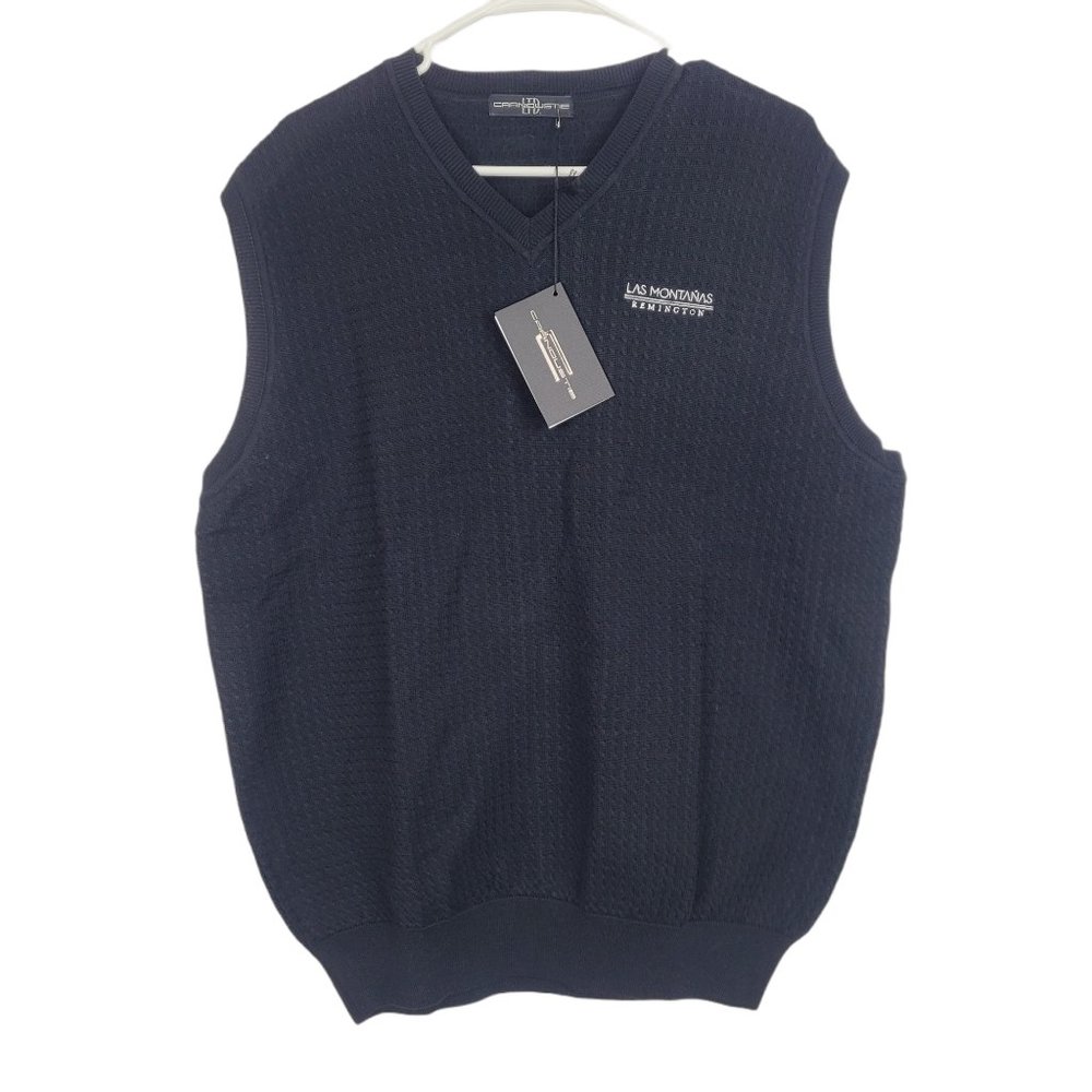 Men Carnoustie NWT Golf Vest Black Sweater sz L
